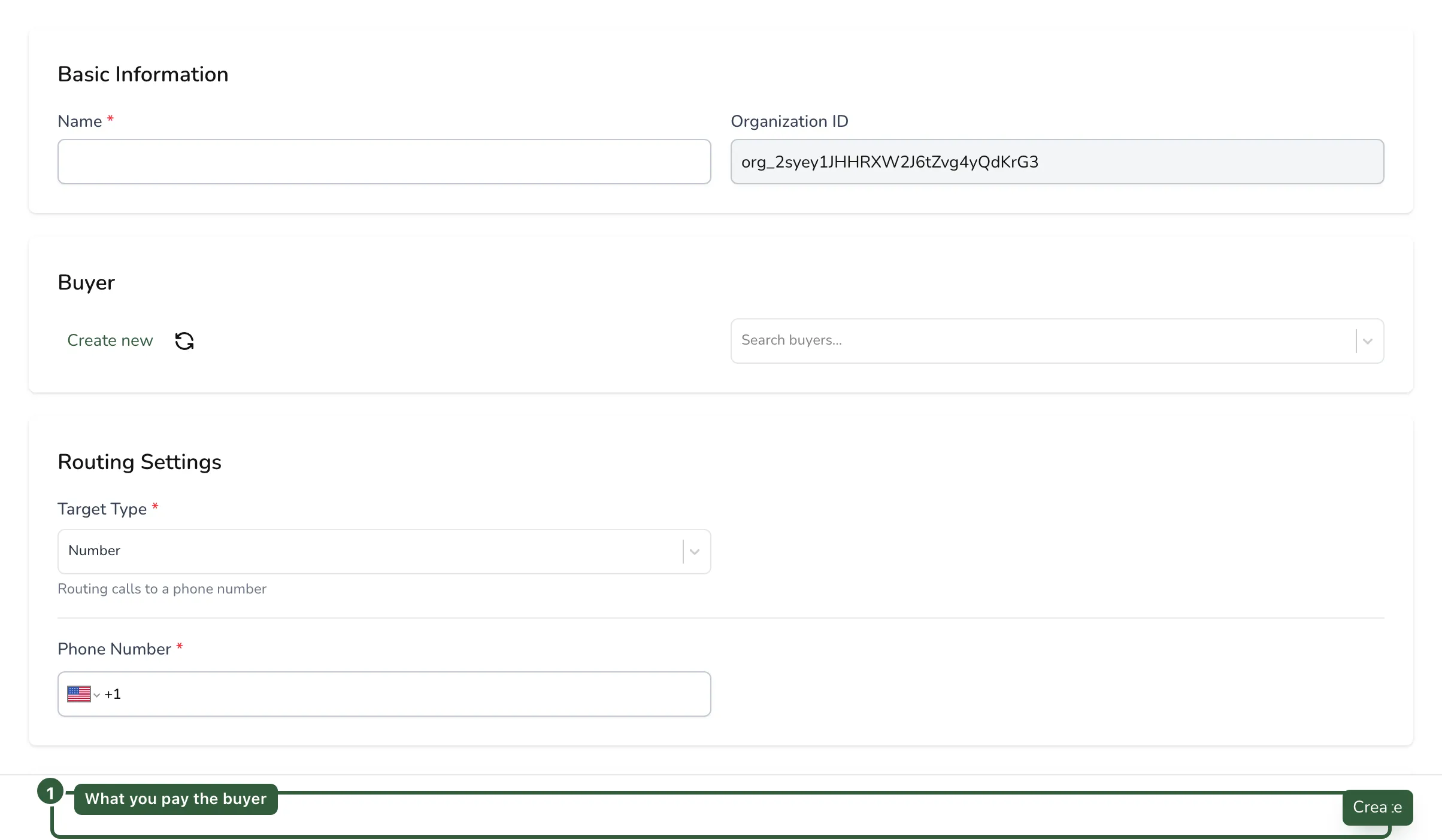 Target payout and conversion threshold fields