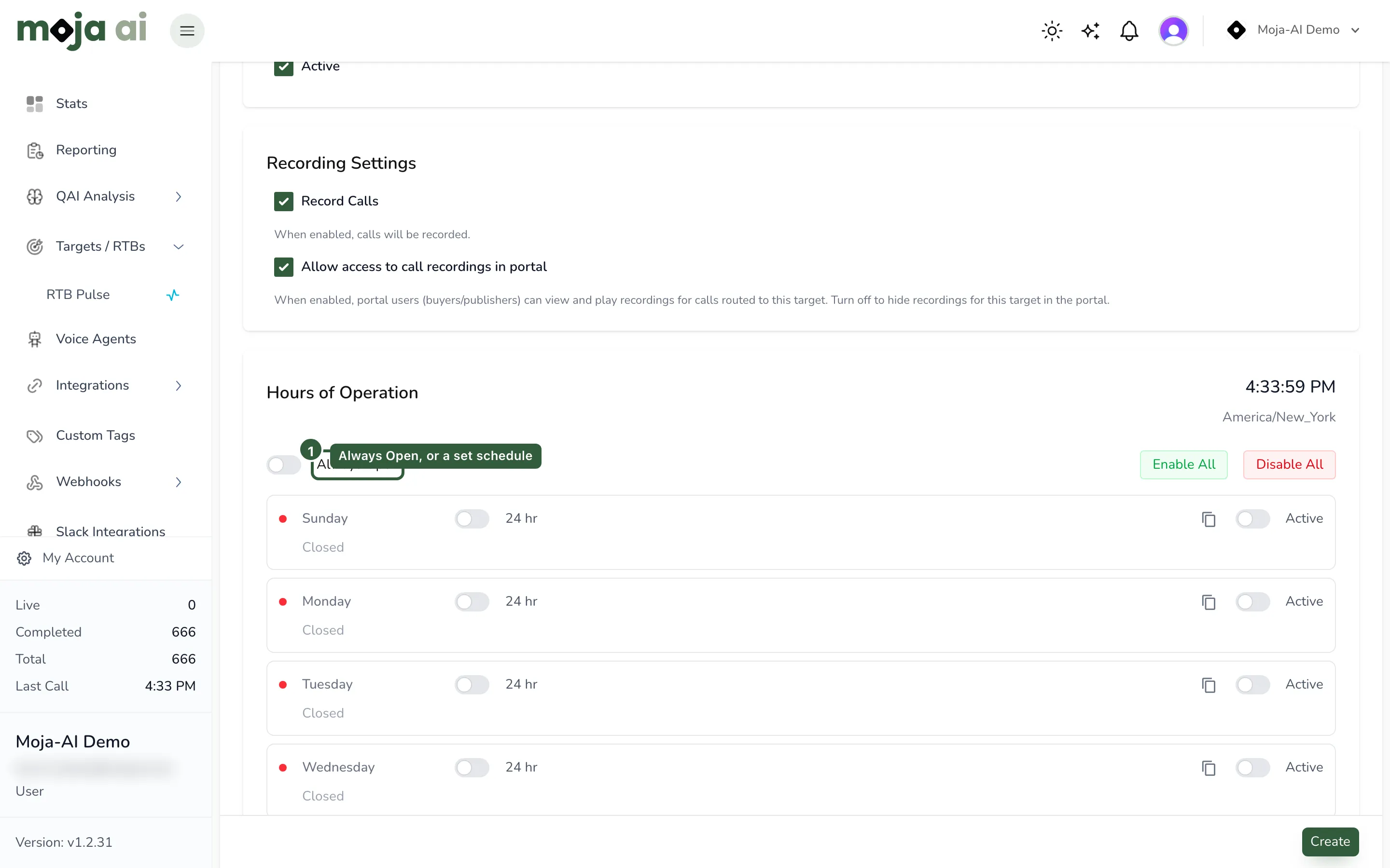 Availability schedule grid and duplicate settings